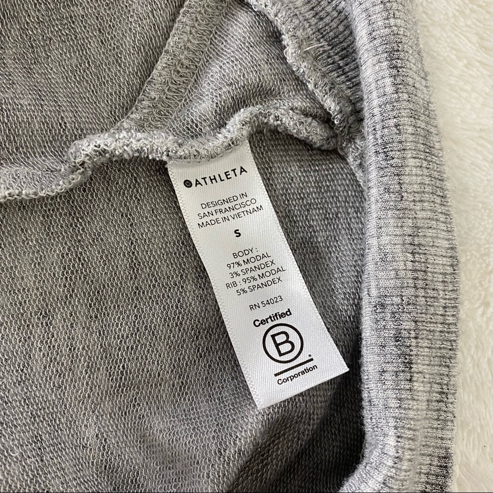 Athleta Heathered Gray Mindset Pullover Crewneck … - image 4